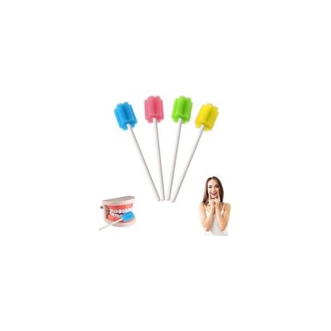 100 Mundpflegestäbchen, Zahnreinigungsschwamm, Einweg-Schaumstoffstäbchen, Zahnpflege, sterile Einwegartikel für Erwachsene, Senioren und Kinder – Crezuo