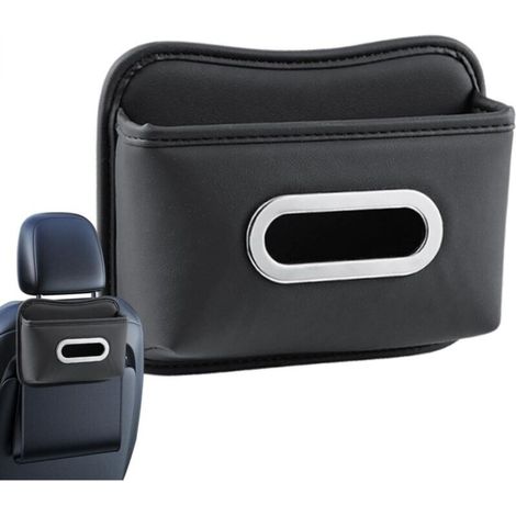 Porta fazzoletti in pelle per auto, porta asciugamani per poggiatesta, dispenser di fazzoletti per aletta parasole.