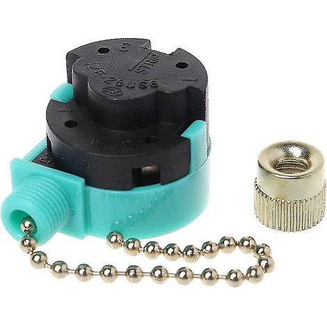 3a/250v 6a/125v Zipper Switch 3 Speed Pull Chain Nickel Fan Wall Switch (1/4)
