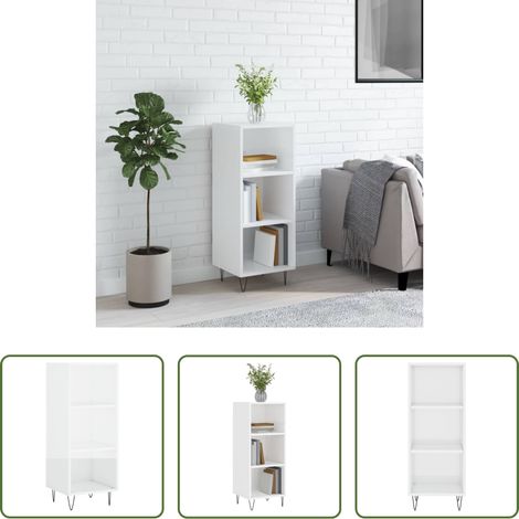 vidaXL Hochglanz-Weiß - Sideboard Hochglanz-Weiß 34,5x32,5x90 cm Holzwerkstoff (1/5)