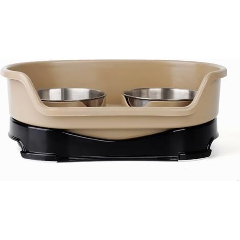 Filiyano – support réglable - Double – Gamelle surélevée pour chat avec support réglable - Double gamelle en acier inoxydable, base antidérapante et (1/5)