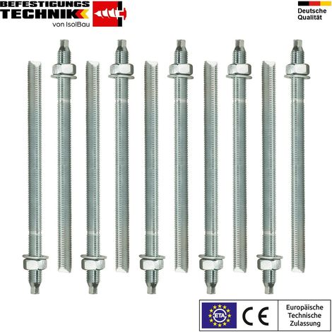 IsolBau Gewindestange verzinkt ETA Ankerstange 10 x M12x190 (1/5)