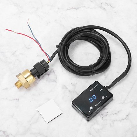 Manomètre numérique 0-120 PSI avec capteur et voyant bleu, filetage NPT 1/8 pouce pour système de test de pression d'huile automobile. (1/5)