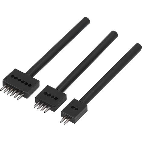 3 Piece Leather Punching Tool Set, 2/4/6 Round Carbon Steel Punches with Circular Cut for Leather Crafting (4mm Teeth) (1/5)