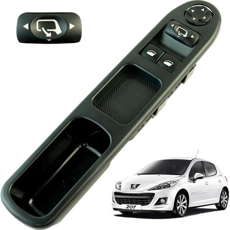 Bouton leve vitre compatible pour 207 (2006-2014) Commande lève-vitre. AVANT GAUCHE (conducteur) AVEC RÉTROVISEURS RABATTABLES  6554QA, 9654859677