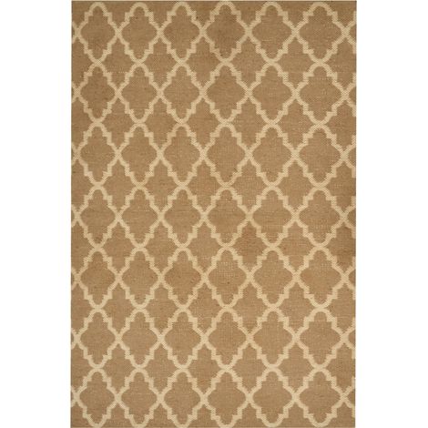 Tappeto in iuta intrecciata naturale con motivo geometrico beige 200 x 300 cm Mermer