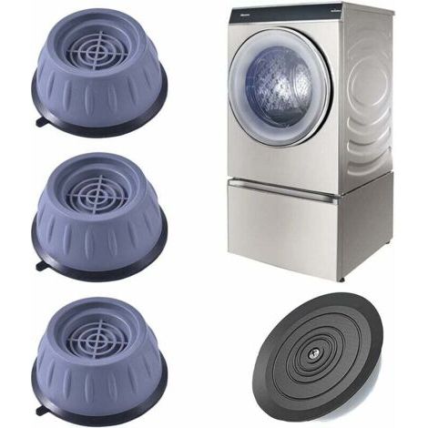 Tampons À Pied Machine À Laver 4 Pièces Universal Tapis Anti-Vibration pour Machine à Laver - Caoutchouc Antidérapant Coussinets/Pieds Stabilisateur Piédestal pour Machines à Laver Séchoirs et Me (1/4)