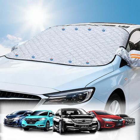 Couverture Pare Brise Voiture Universelle Repliable, Bâche de Protection Anti Givre, Neige, Glace, Poussière, UV,s'adapte à la Plupart des Voitures SUV Repliable,Hiver été,170x143cm (1/5)
