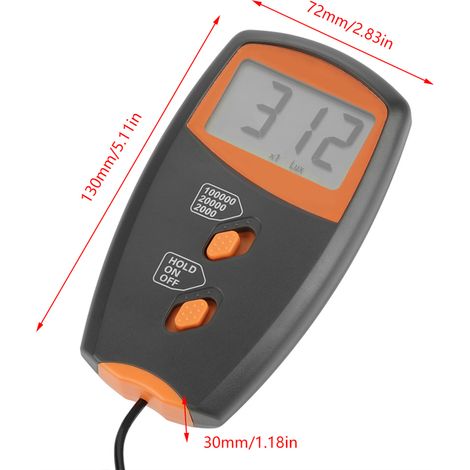 Digitales Luxmeter LX1010BS mit LCD-Display, Belichtungsmesser für Umwelttests (1/5)