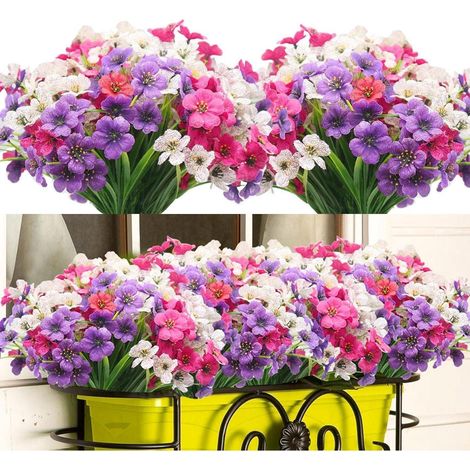 Künstliche Blumen Balkon Set 12 Bündel Wetterfest UV Beständig (1/5)