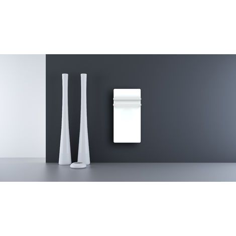 Carrera – Sèche-serviette électrique 1000W – Verre LCD blanc – Programmation hebdomadaire – Thermostat précis 0.1°C – IP24 pour salle de bain — vue 3