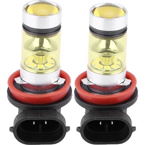 2 pièces de ampoules LED 100W ultra-lumineuses pour voiture, lampe de phare et brouillard (lumière jaune),de (1/4)