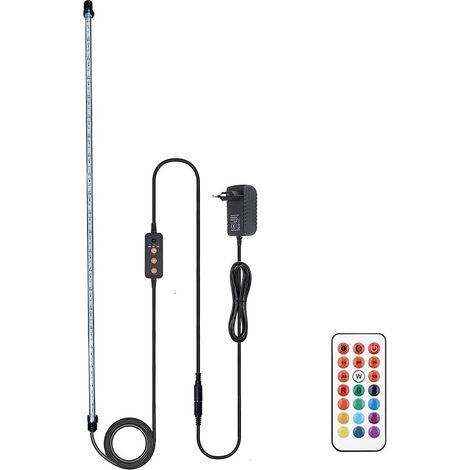 Éclairage LED Aquarium Lampe,Fish Tank Lighting avec télécommande et minuterie Auto Turn On/Off Custom Ajuste 13 couleurs et luminosité (RGB 92cm) (1/5)