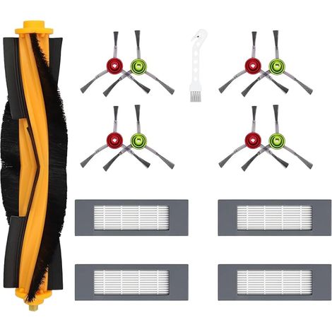 Lot de 14 Accessoires de Rechange pour aspirateur Ecovacs Deebot N8 / N8+ / N8 Pro / N8 Pro+ / T9 / T9+ / N10+, OZMO 950/920 / T8 / T8+, 1 Brosse Principale, 4 Filtres, 8 Brosses Latérales (1/5)