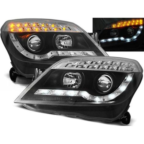 Paire de feux phares Opel Astra H 04-10 Daylight led noir-27361630 (1/2)