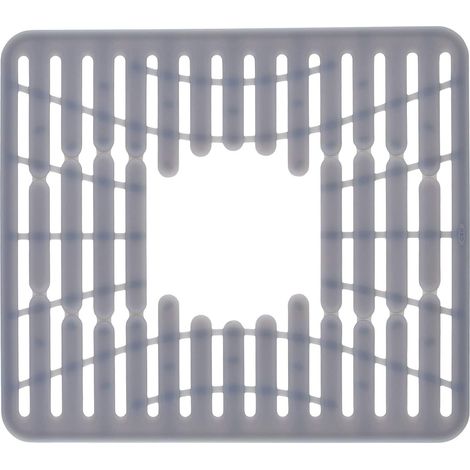 1 Tapis évier,Plastique,Pieds surélevés,Silicone résistant,Gris,Cuisine