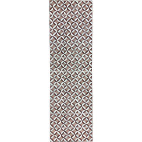 Tapis en Vinyle hydraulique, Motif Losanges, Couleur Saumon, Beige, Marron et Blanc, pour Couloir, Salon, Cuisine, Chambres ou Moquette en Vinyle hydraulique (1/5)