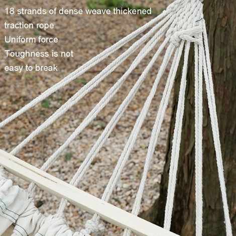 Hamac - Toile Oxford - Anti-renversement - Pour Jardin ou Intérieur - 190 x 75 cm - Gris - Charge Max 300 kg (1/5)