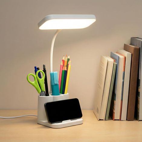 Lampe de bureau LED anti-fatigue – 3 modes, 8 niveaux de luminosité – Bras flexible à 360°, alimentation USB (1/5)