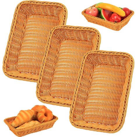 Panier en Osier, Corbeille Pain, Paniers en Panier Pains, Panier a Pain de Table pour Cadeaux, Fruits, restaurants, service de nourriture, cuisine domestique (30 x 20 x 7 cm) (1/5)