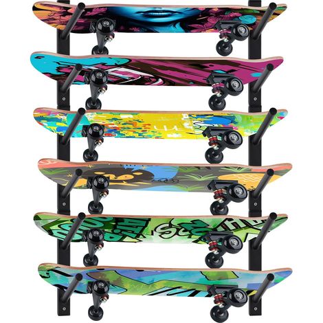 Support mural pour skateboard, affichage mural pour planche à neige, support mural horizontal pour skis, support de rangement pour planche à roulettes, support mural pour longboard (1/5)
