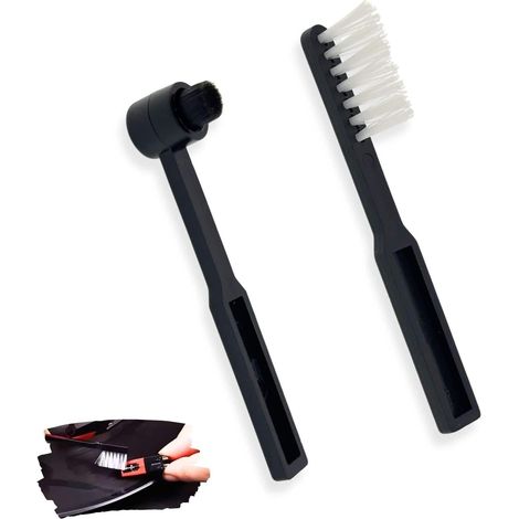 Ensemble de brosses de nettoyage pour platines vinyles, comprenant 2 brosses en fibre de carbone (tête ronde noire + tête linéaire blanche), antistatiques, adaptées aux cellules vinyles, pour une meil (1/5)