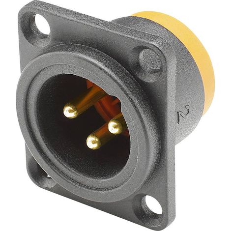 XLR embase mâle Hicon HI-X3DM-HD-B Nombre de pôles: 3 noir 1 pc(s) S195571