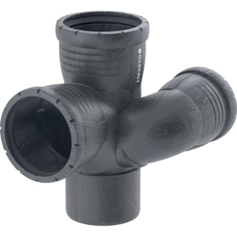Geberit Silent-Pro Derivación de codo para pozo 87,5° izquierda, DN 100 / 70 / 100, 393.564.14.1
