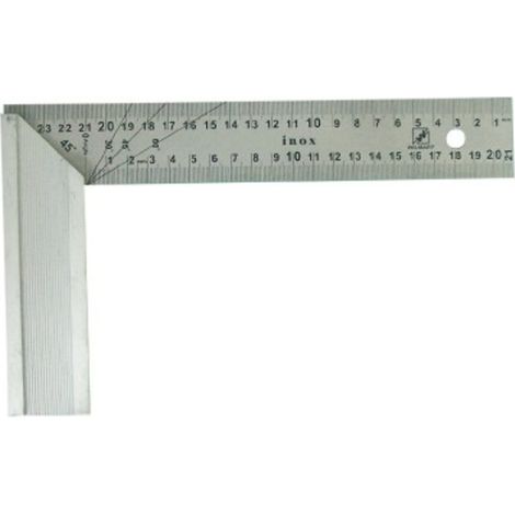 Équerre de menuisier 400 x 210 mm avec lame inox gravée - Wilmart (1/3)