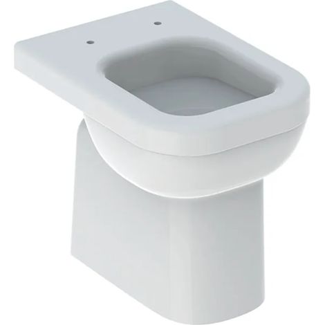 GE Renova Comfort WC suspendu carré avec chasse d'eau profonde / surélevé, forme partiellement fermée, blanc (1/5)