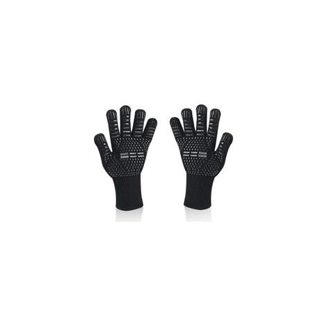 Guantes para barbacoa, guantes universales para horno resistentes al calor hasta 800 °C, guantes de cocina antideslizantes de silicona ignífuga con protección para el antebrazo, para barbacoa, reposte