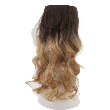 Extension de cheveux femme dégradé bouclée longue 18 pouces mèche postiche couleur naturelle 6T25 M01 (1/5)