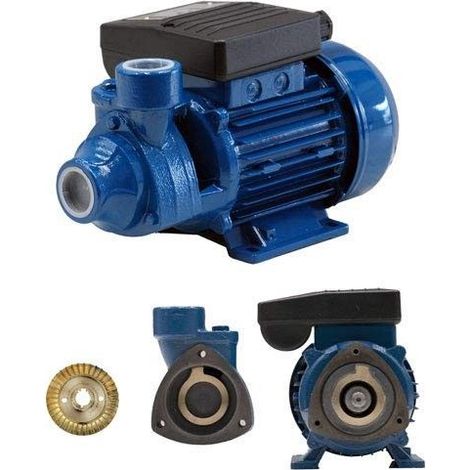 Pompe à eau de surface auto-amorçante 0,5 HP – Débit 3.000 L/h – Aspiration jusqu'à 7 m – Monophasée – IP44 – Fonte et acier inoxydable
