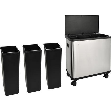Poubelle à capteur SVITA SR3X18 54 L à 3 compartiments acier inoxydable argenté