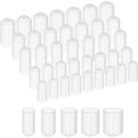 50 x Round Rubber Covers Thread Protectors Transparent 3 mm 6 mm 9 mm 12 mm 15 mm (1/5)