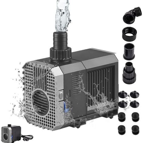Pompe Submersible 3000L/H 55W pour Aquarium Bassin Étang Fontaine Filtration (1/4)