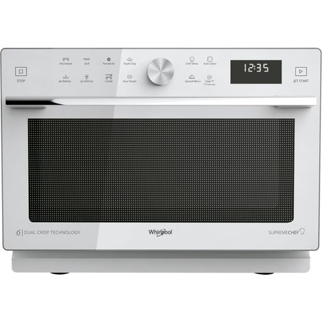 Whirlpool – Four micro-ondes combiné 33L 900W – Fonction Crisp – Technologie 6° SENSO – Écran LED – Commandes rotatives et tactiles