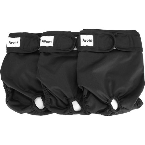 3 Couches Lavables pour Chienne, Culotte Protection Réutilisables Lors des Périodes Physiologiques, de Chaleurs, d'Incontinence -Noir/XS(Chiot) (1/5)