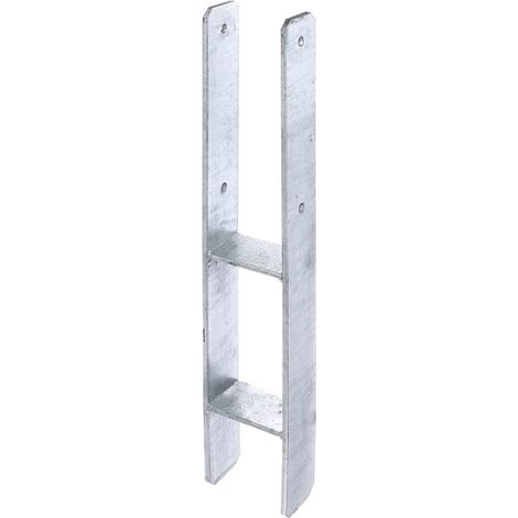 ALBERTS H-Pfostenträger, fvz, zEinbet., lichte Breite 95mm, Gesamthöhe 600mm, Stärke 6mm (1/3)