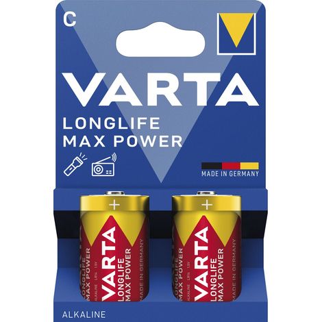 Varta VARTA Longlife Max Power C Blister 2 Baby (C)-Batterie Alkali-Mangan 7800 mAh 1.5 V 2 St.