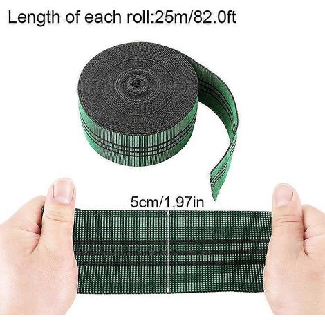 Une corde élastique verte pour meubles, sangle de support robuste pour canapé, sangle élastique, 25 mètres. (1/5)