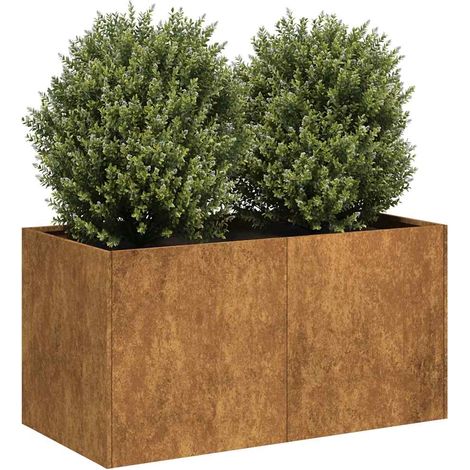 vidaXL Jardinière rouillé 80x40x40 cm acier inoxydable