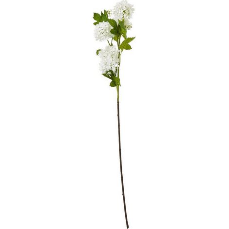 Snowball Viburnum Spray (Single Stem Flower) - Plastic - Height 77 cm - Cream