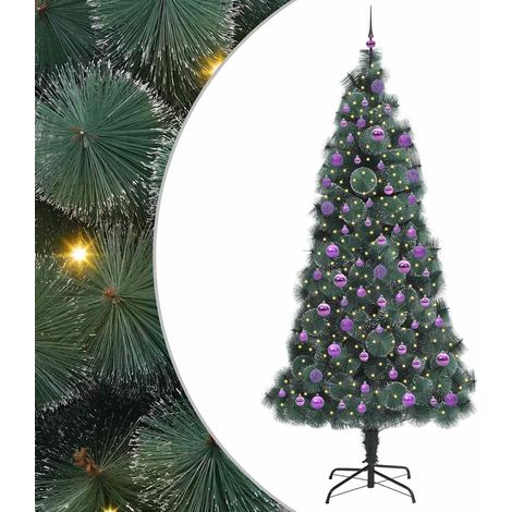 Arbre de Noël  Sapin de Noël artificiel pré-éclairé avec ensemble de boules (1/5)