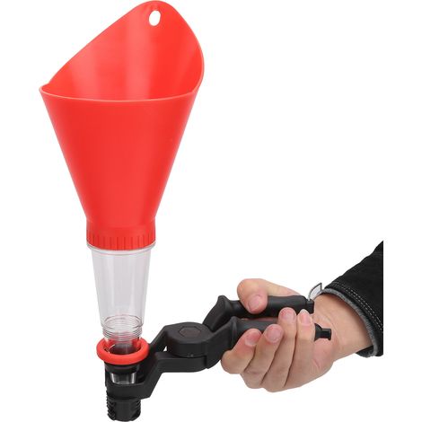 Entonnoir à huile moteur avec support réglable fixe, bec verseur anti-goutte, kit de remplissage pratique (1/5)