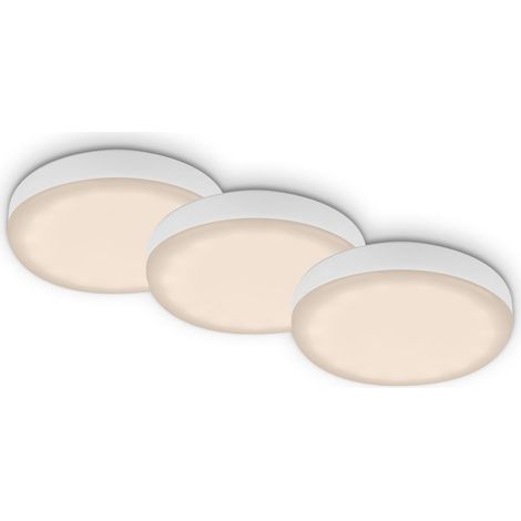 LED Einbauleuchten 3er Set 3 W IP44 weiß Metall-Kunststoff Ø7,5cm Briloner