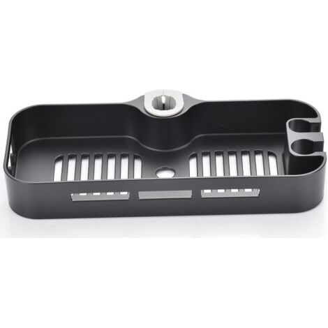 Étagère de douche à percer pour barre de douche, support de rangement pour gel douche et shampoing, compatible avec les barres de 22, 24 et 25 mm de diamètre. (1/4)