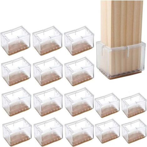 16 protections pour pieds de table et de chaise, embouts de chaise en silicone, pattes en bois (1/5)