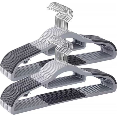 10er-Pack Kunststoffkleiderbügel, rutschfest, platzsparend, Dicke 0,5 cm, Länge 42 cm, 360°