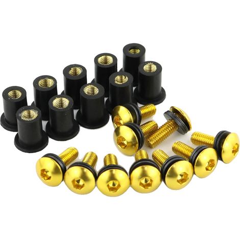 Vite per moto, alluminio anodizzato, compatibilità universale, oro (1/2)